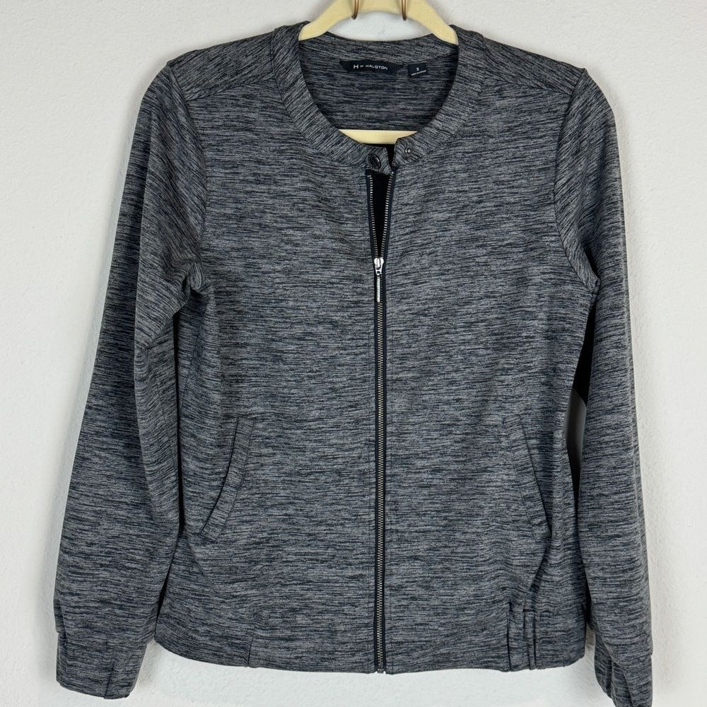 H by Halston Grey Full Zip Athletic Jacket 2
